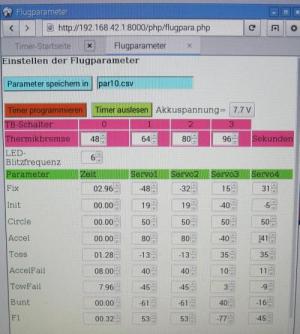 Flugparameter-Seite Timer V10